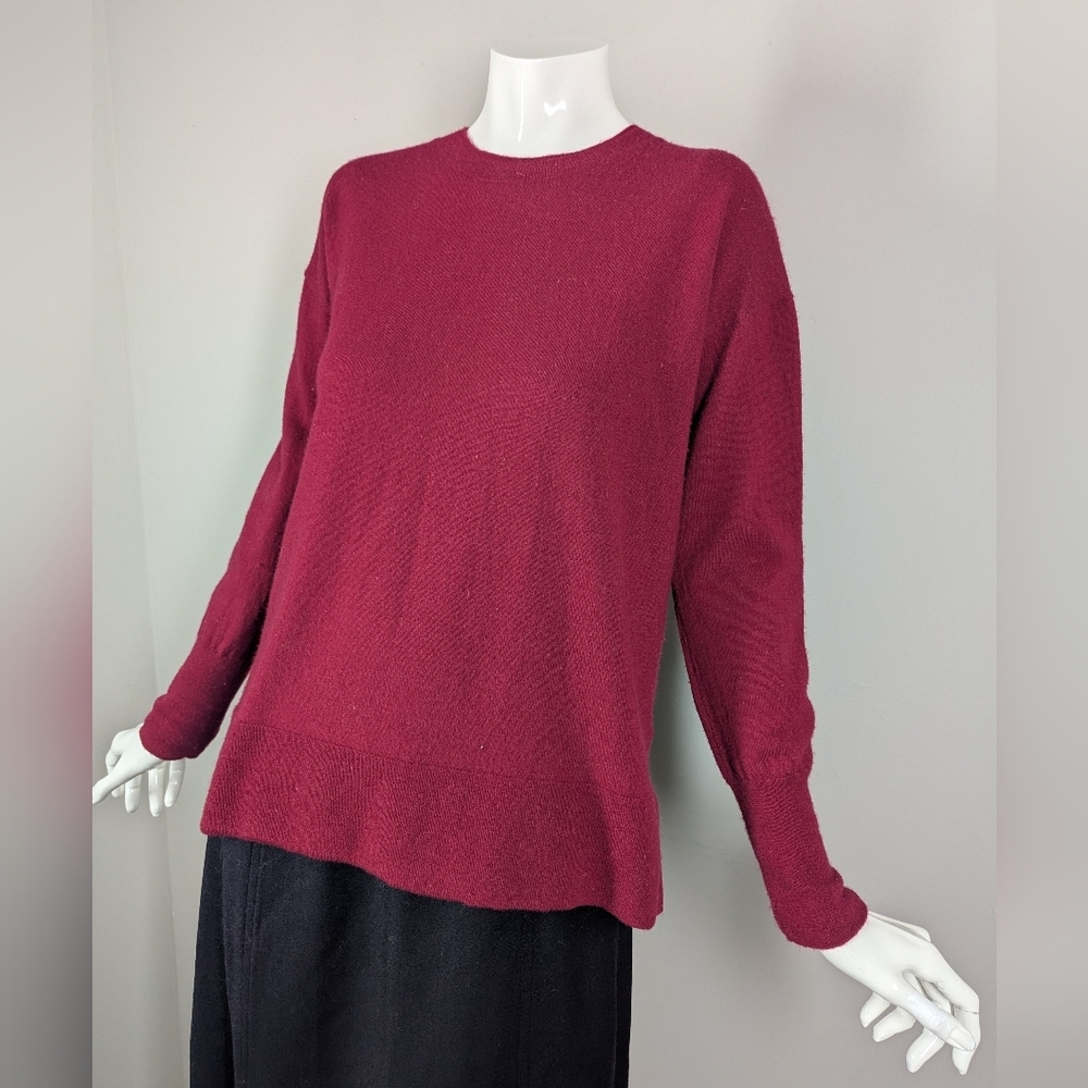 Max Studio Red Merino Wool Sweater | Classic Crewneck | Workwear Casual | L